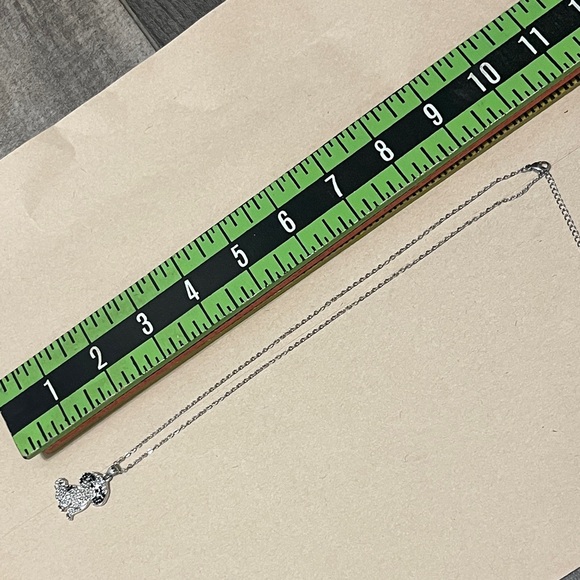 Shih Tzu Necklace Crystal Pave Puppy Pendant - Silver Tone with display Dog - Picture 6 of 11